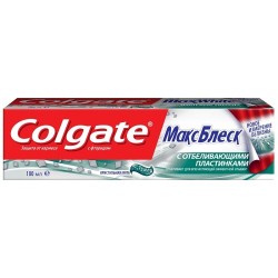 Colgate зубная паста макс блеск с отбеливающими пластинами 100мл.