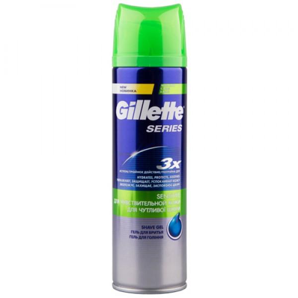 "Gillette" гель для бритья "Чувствительная кожа, алоэ" 200мл.
