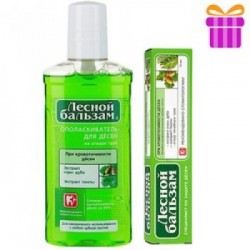 Лесной Бальзам ополаскиватель 400мл. в подарок зубная паста кора дуба 75мл.