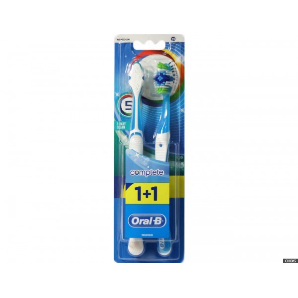 Oral-B зубная щетка 1+1 комплекс пятистронняя чистка