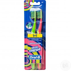 Oral-B зубна щітка 1+1 неон фреш