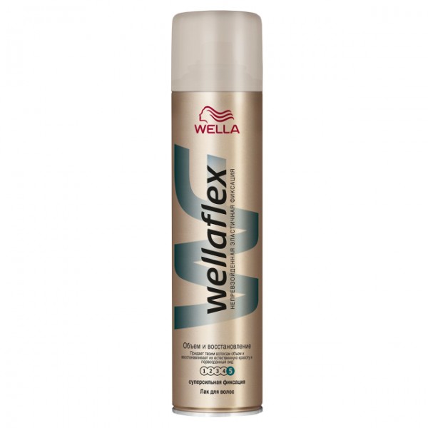 Wellaflex лак для волос супер фиксация 5 объём и восстановление 250мл.