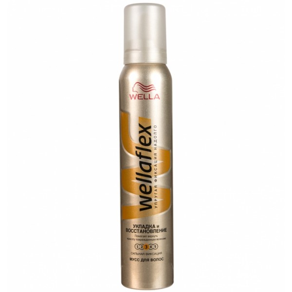Wellaflex пенка для волос сильная фиксация 3 укладка и восстановление 200мл.